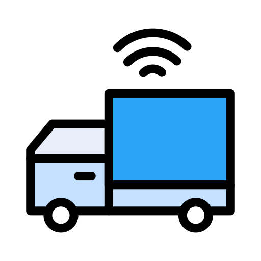 Delivery truck Vector Stall Lineal Color icon