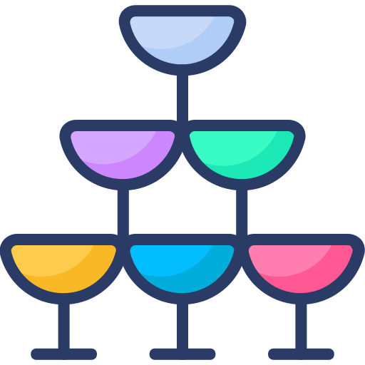 torre di bicchieri Generic Outline Color icona