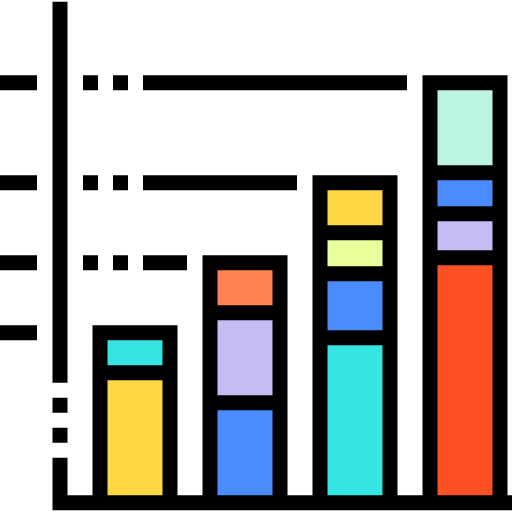 Bar chart Detailed Straight Lineal color icon