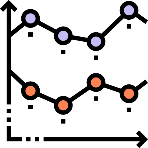 gráfico de linha Detailed Straight Lineal color Ícone