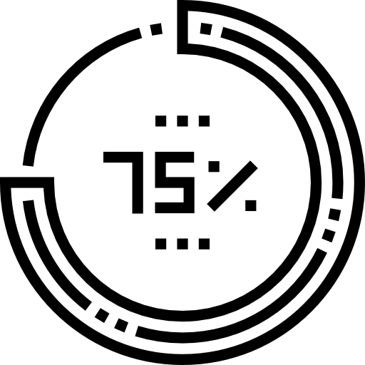 percentage Detailed Straight Lineal icoon