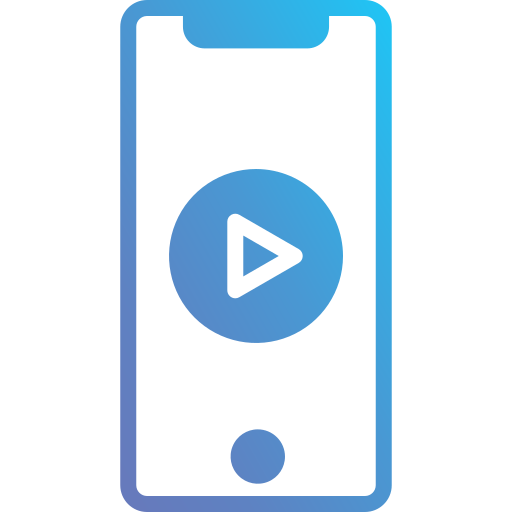 reproductor de video Generic Outline Gradient icono