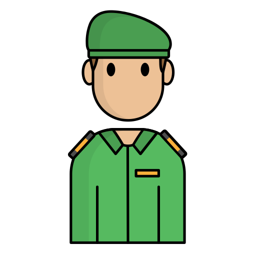 soldat Generic Thin Outline Color Icône
