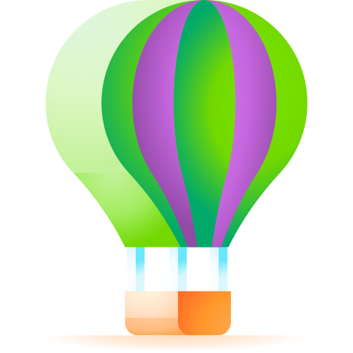 熱気球 3D Toy Gradient icon