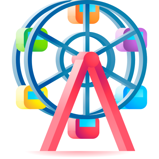 колесо обозрения 3D Toy Gradient иконка