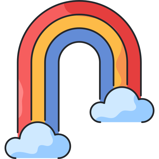 Rainbow Generic Thin Outline Color icon