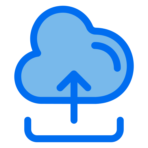 Cloud upload Generic Blue icon