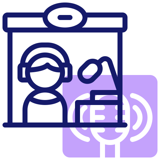 Podcaster Inipagistudio Lineal Color icon