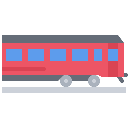 carrozza ferroviaria Coloring Flat icona