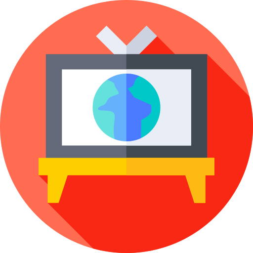 fernsehen Flat Circular Flat icon