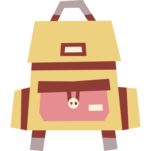 Backpack Cartoon Flat icon