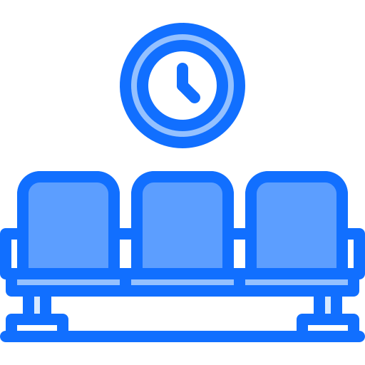 Waiting hall Coloring Blue icon
