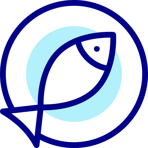 魚 Detailed Mixed Lineal color icon