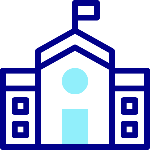 colegio Detailed Mixed Lineal color icono