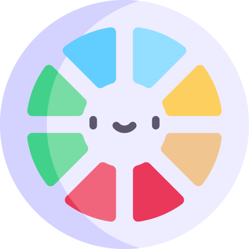 rueda de color Kawaii Flat icono