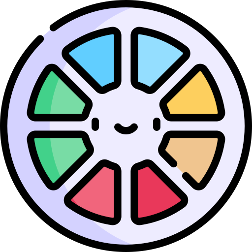 Цветовой круг Kawaii Lineal color иконка