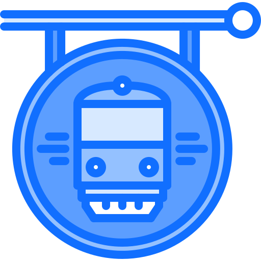 estación de ferrocarril Coloring Blue icono