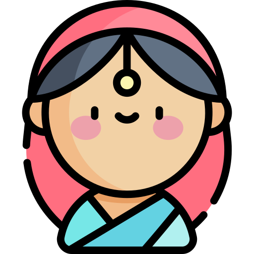 indische frau Kawaii Lineal color icon