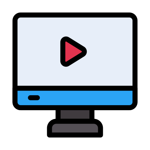 reproductor de video Vector Stall Lineal Color icono