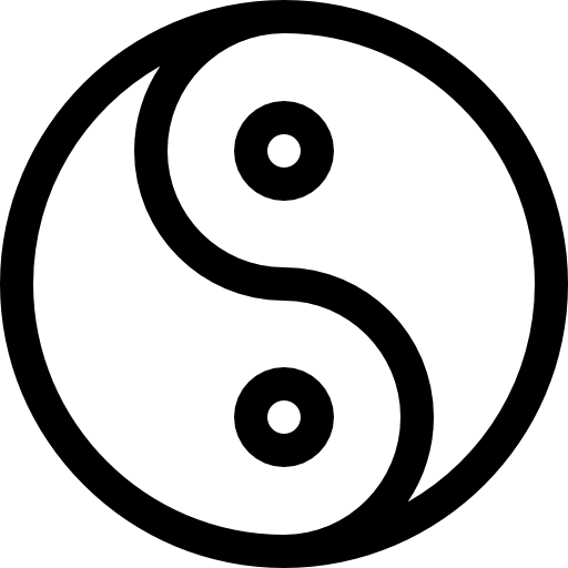 yin yang Basic Rounded Lineal icona