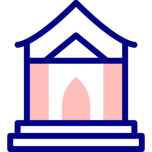 寺 Detailed Mixed Lineal color icon