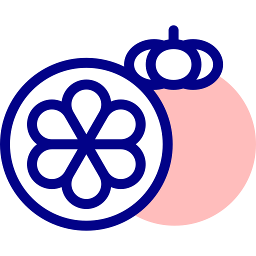 mangostan Detailed Mixed Lineal color ikona