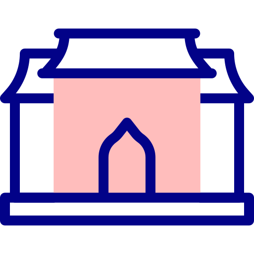 寺 Detailed Mixed Lineal color icon