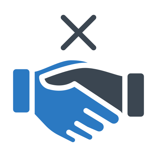 No handshake Generic Blue icon