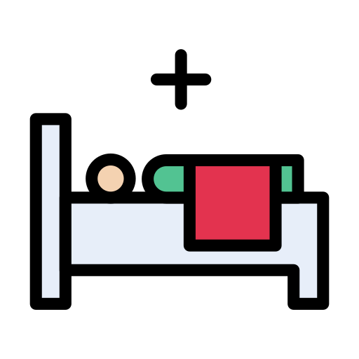 Łóżko szpitalne Vector Stall Lineal Color ikona