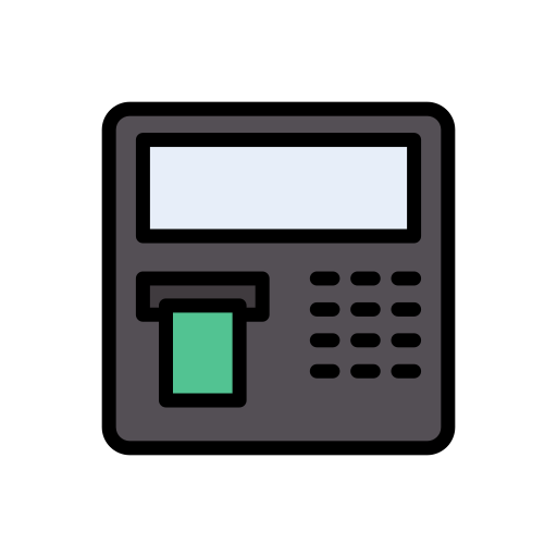 bankomat Vector Stall Lineal Color ikona