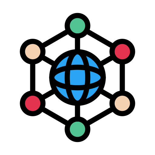 Global network Vector Stall Lineal Color icon