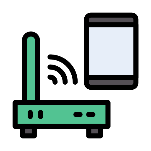 Wifi router Vector Stall Lineal Color icon