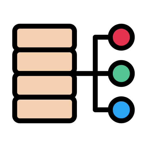 데이터 서버 Vector Stall Lineal Color icon