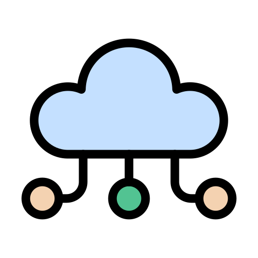 cloud-daten Vector Stall Lineal Color icon