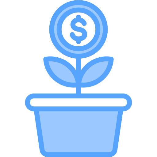 Return on investment Generic Blue icon
