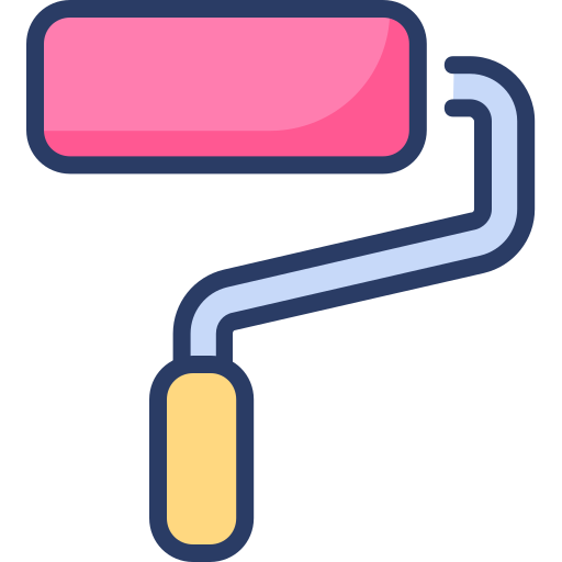 Roller brush Generic Outline Color icon