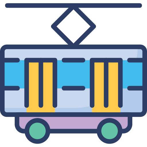 tranvía Generic Outline Color icono