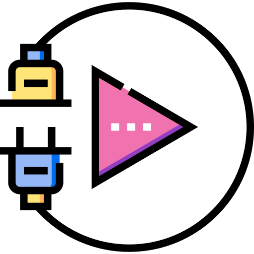 conecta y reproduce Detailed Straight Lineal color icono