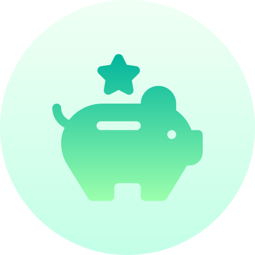 Piggy bank Basic Gradient Circular icon