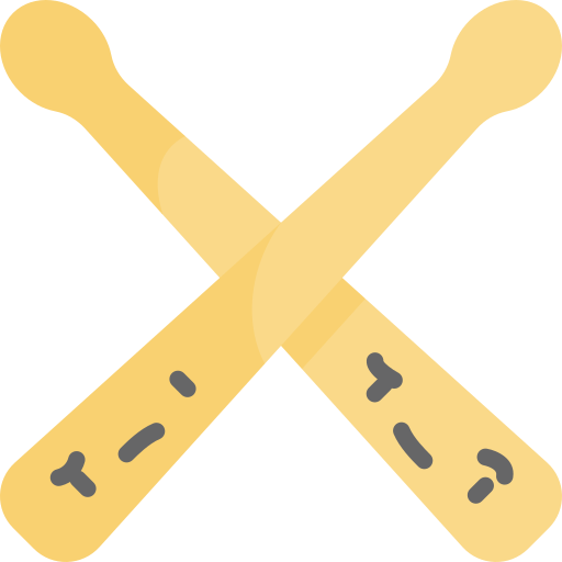 Drumsticks Kawaii Flat icon