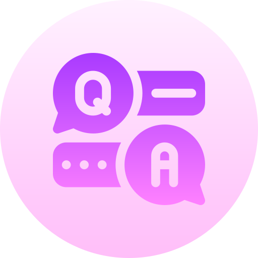Question and answer Basic Gradient Circular icon