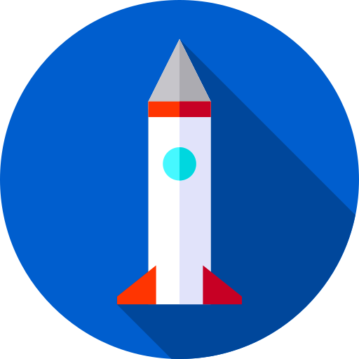 cohete Flat Circular Flat icono