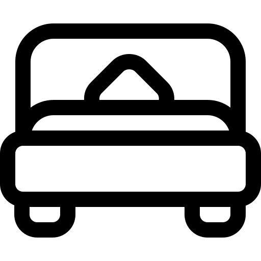 eenpersoonsbed Basic Rounded Lineal icoon