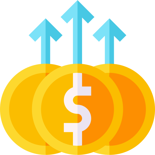crecimiento del dinero Basic Straight Flat icono