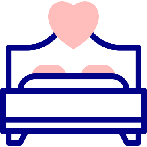 cama matrimonial Detailed Mixed Lineal color icono