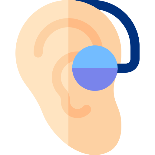 Hearing aid Basic Rounded Flat icon