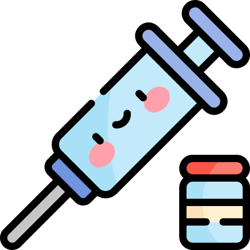 vacuna Kawaii Lineal color icono
