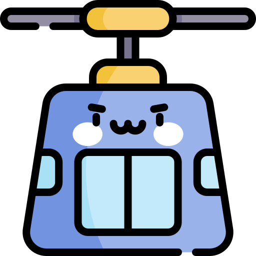 Cable car Kawaii Lineal color icon