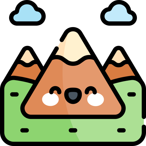 Mountain Kawaii Lineal color icon