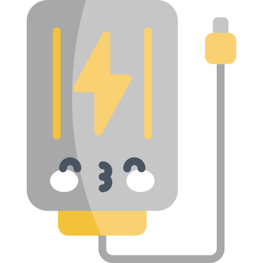 accumulatore di energia Kawaii Flat icona